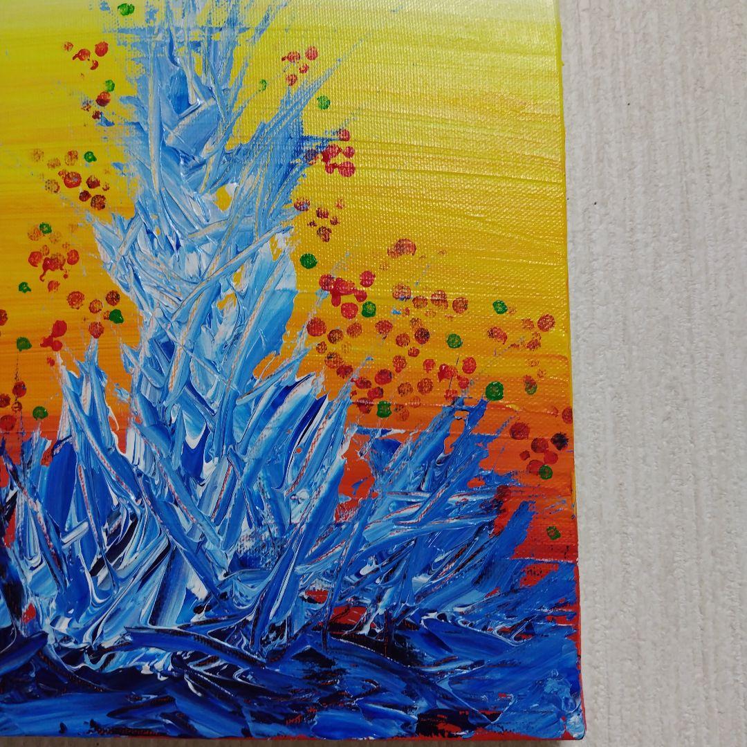 抽象画 水の噴出 アクリル画