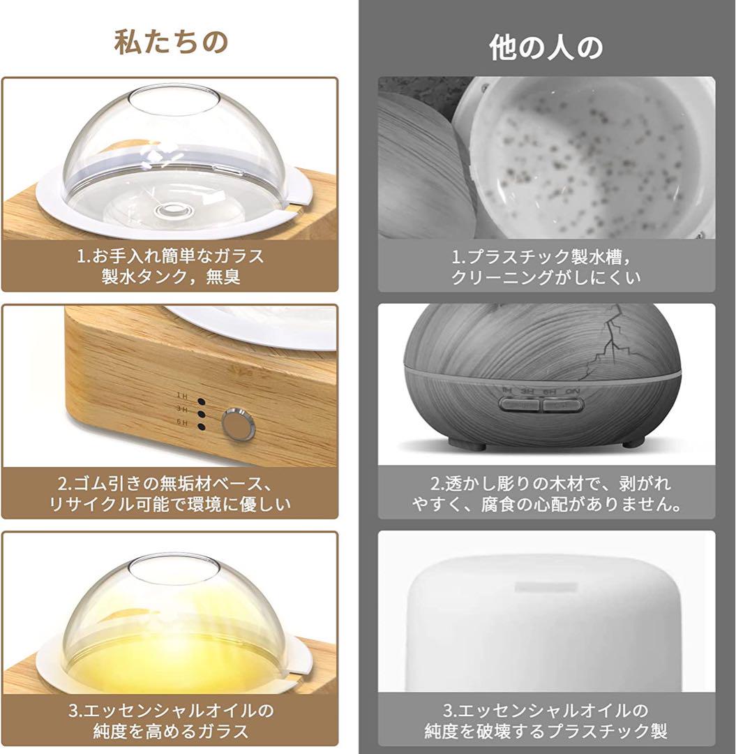 アロマディフューザー 加湿器 アロマ オールガラス製 おしゃれ