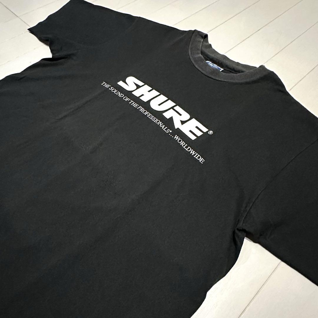90s USA製 SHURE シュアー ビンテージTシャツ ブラック L 企業T