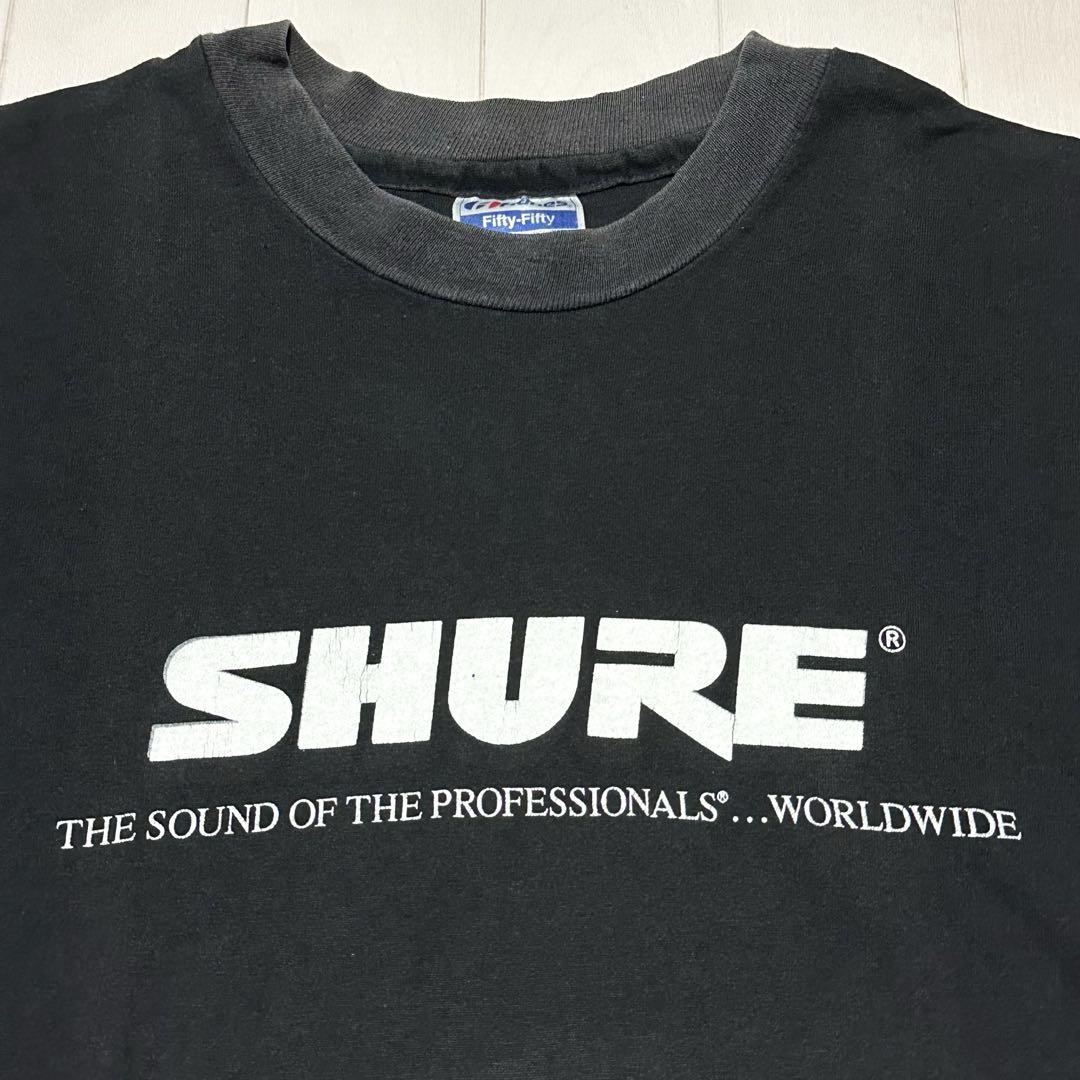 90s USA製 SHURE シュアー ビンテージTシャツ ブラック L 企業T