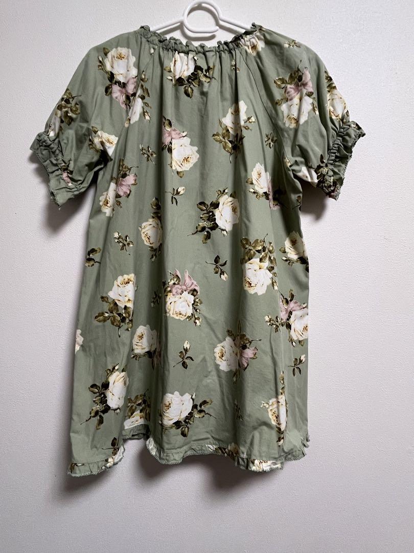 美品✨PINKHOUSE花柄グリーン半袖チュニック美品