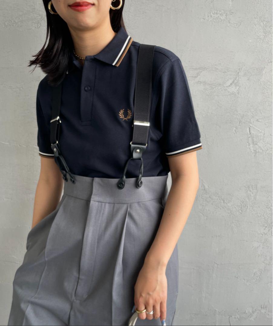 FRED PERRY/ツインティップライン ワンポイントロゴ刺繍ポロシャツ