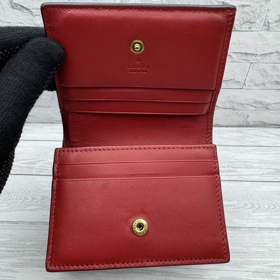 美品】 GUCCI インターロッキング GG チェリー 二つ折り財布 PVC