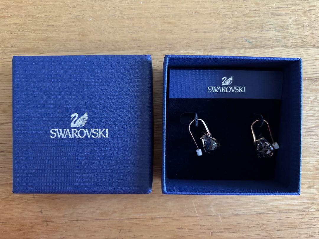 美品 SWAROVSKI ローズゴールド ドロップピアス