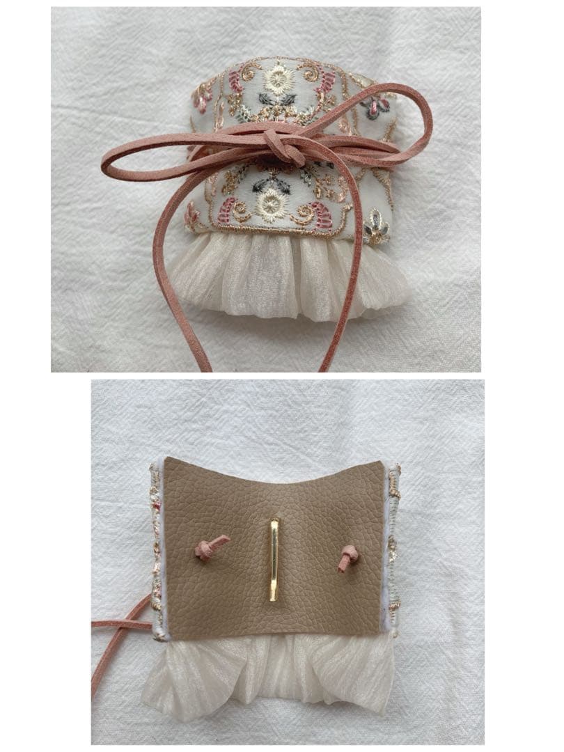 確認ページ　インド刺繍生地　ポニーフック