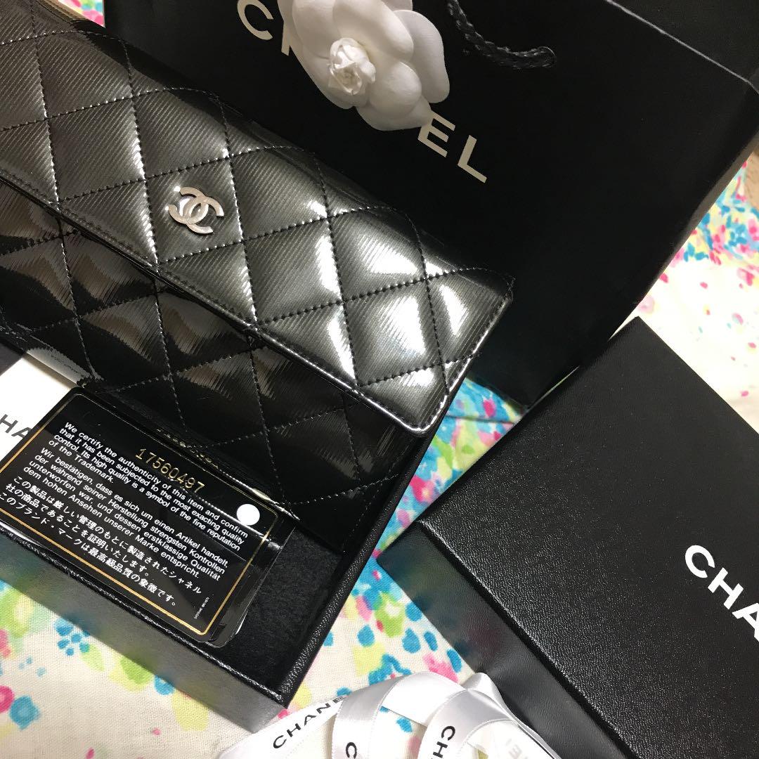 訳あり 長財布 エナメル 黒 hEWTR-m16914576777 CHANEL マトラッセ 超特価