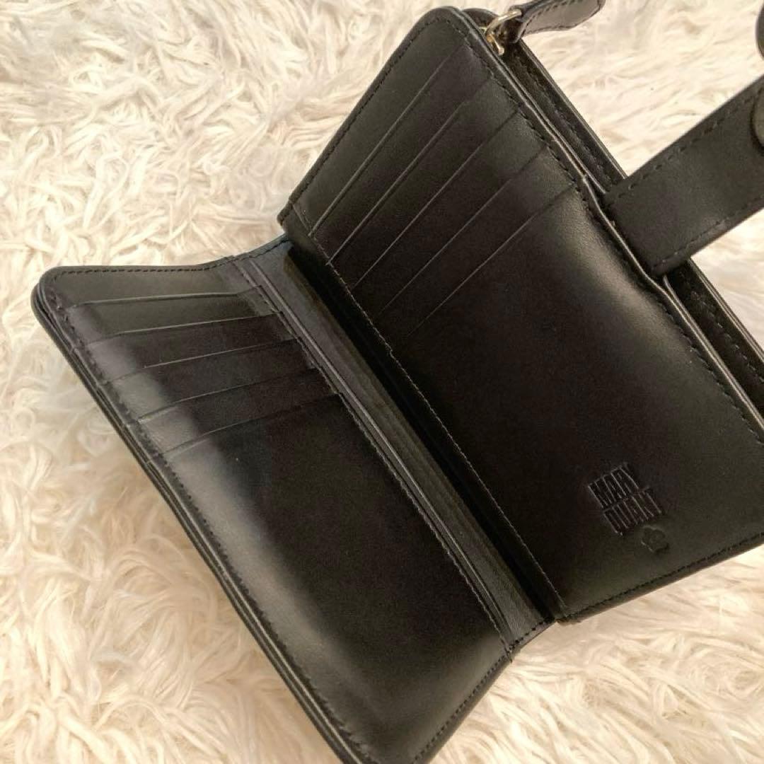 【美品】MARY QUANT デイジーパッチスナップ2 Lウォレット 黒 【美品】MARY QUANT デイジーパッチスナップ2 Lウォレット 黒
