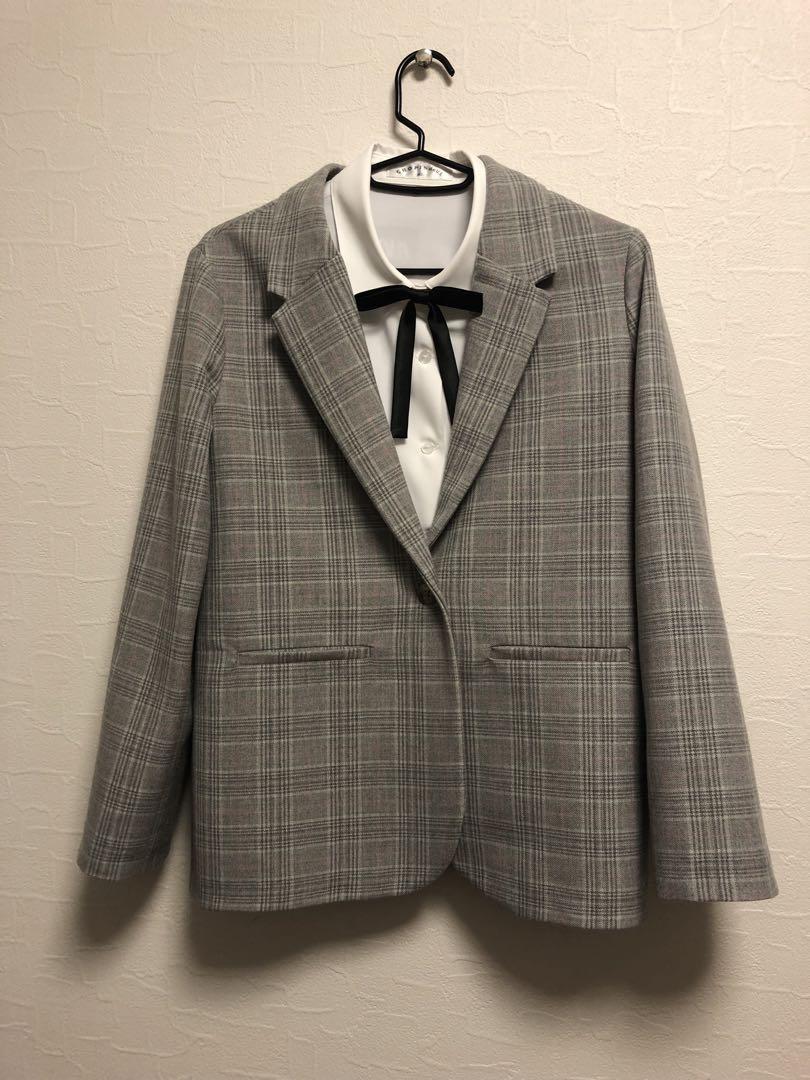 ブレザー セット 黒スカート　グレー チェックZARA フォーマル　ガールズ