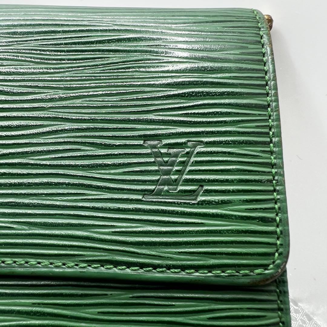 美品】LOUIS VUITTON ルイヴィトン 2つ折り財布 エピ グリーン 小物