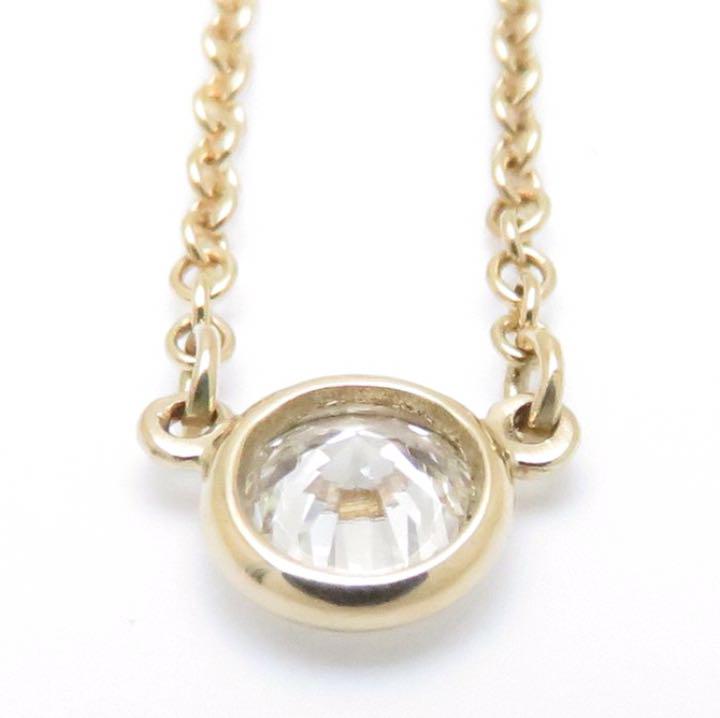 TIFFANY ティファニー バイザヤード ネックレス 鑑定書付 IF/H/EXCELLENT K18YG 0.18CT - 7YORKU ONLINE