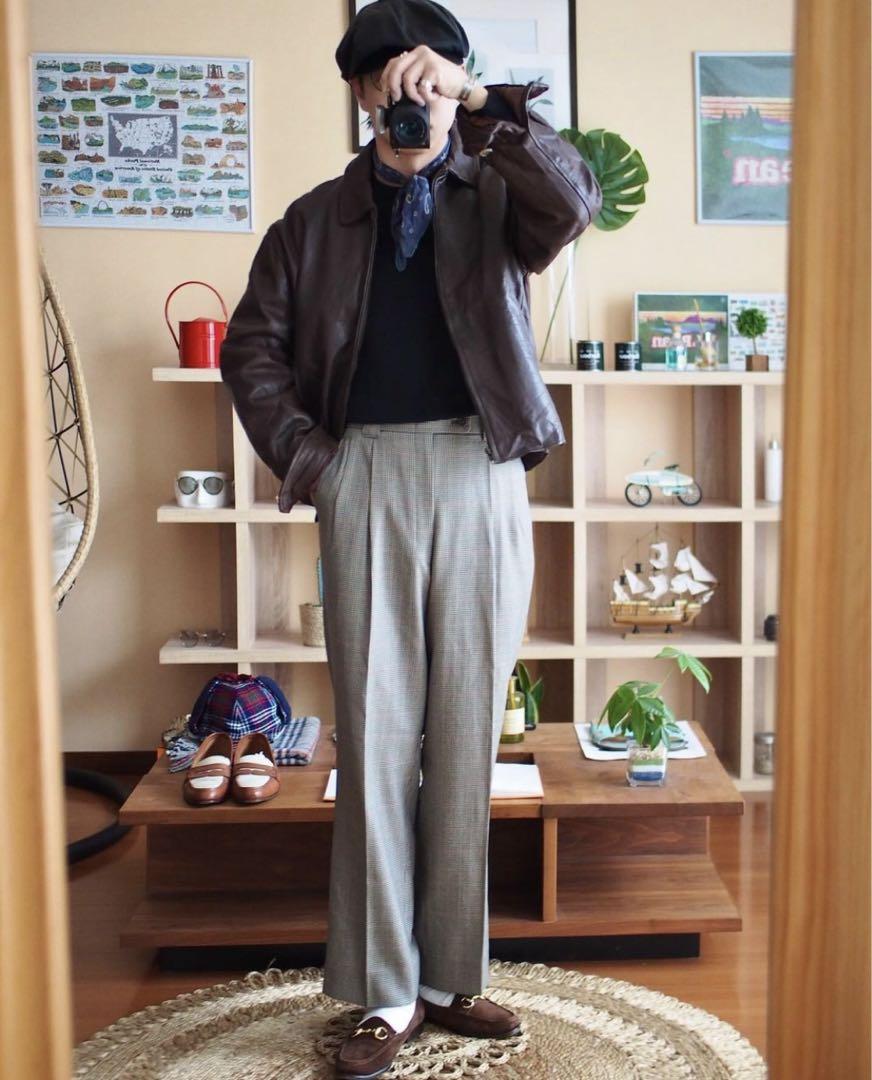 ジェイクルー J.CREW 巨人タグ 90s レザージャケット メンズ M