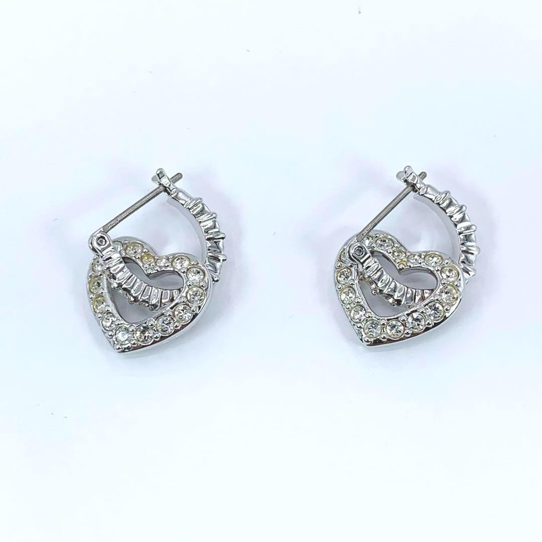 SWAROVSKI　スワロフスキー　シルバー　ピアス　ハート　ラインストーン