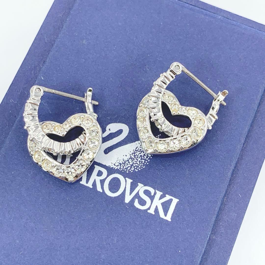 SWAROVSKI　スワロフスキー　シルバー　ピアス　ハート　ラインストーン