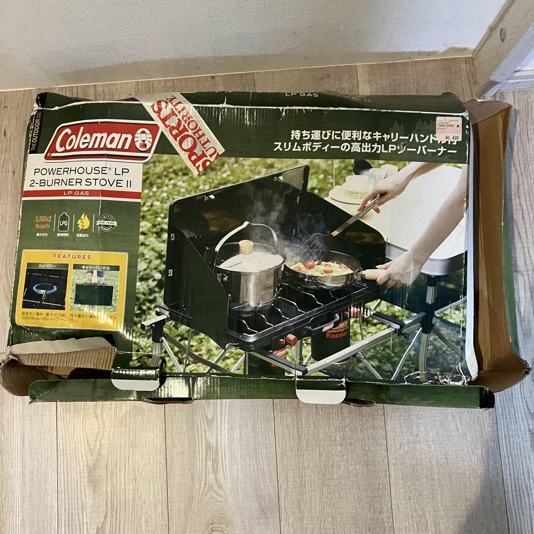 【未使用】Coleman POWERHOUSE コールマン　ツーバーナーコンロバーベキュー・調理用品