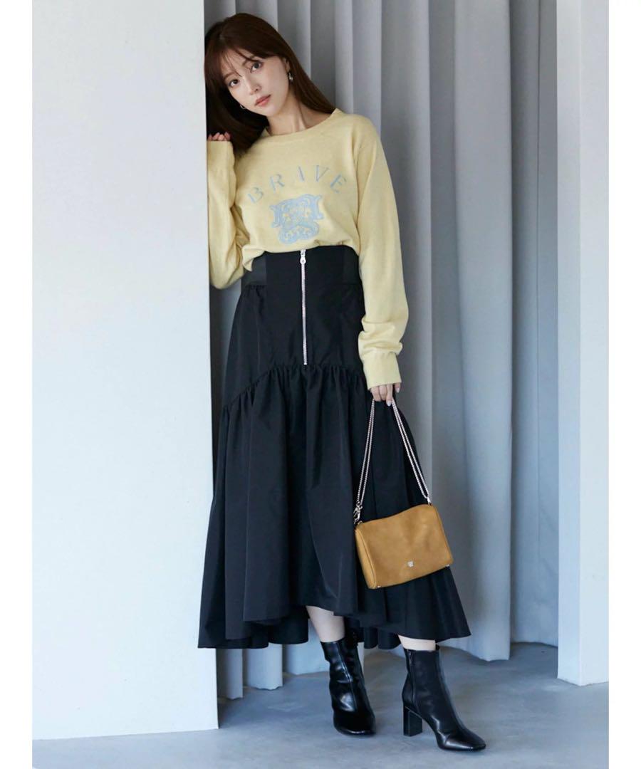 美品❤️SNIDELスナイデルジップオンボリュームギャザースカート