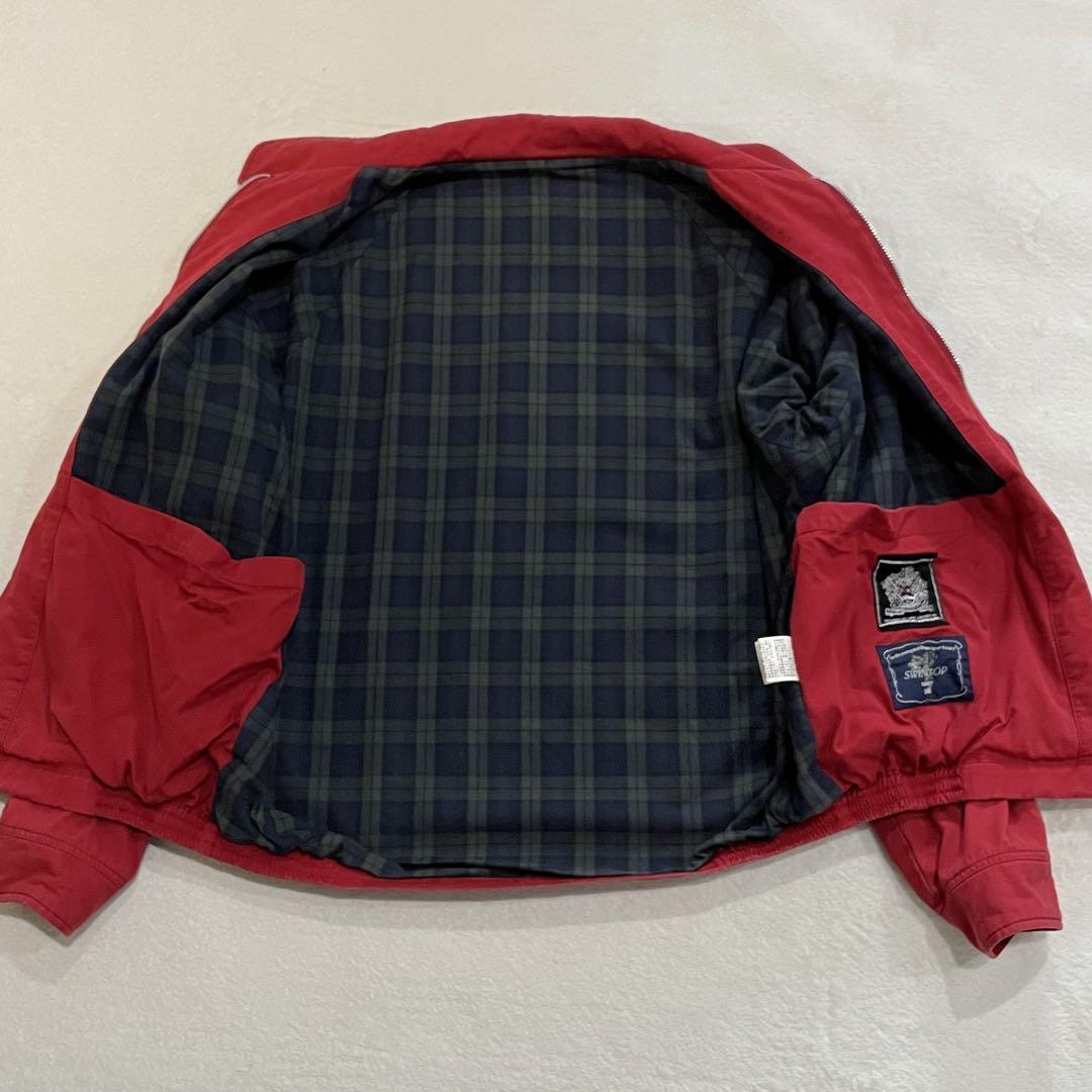 VAN JACKET スイングトップ バックプリント 裏地チェック レッド XL VAN JACKET スイングトップ バックプリント 裏地チェック レッド XL