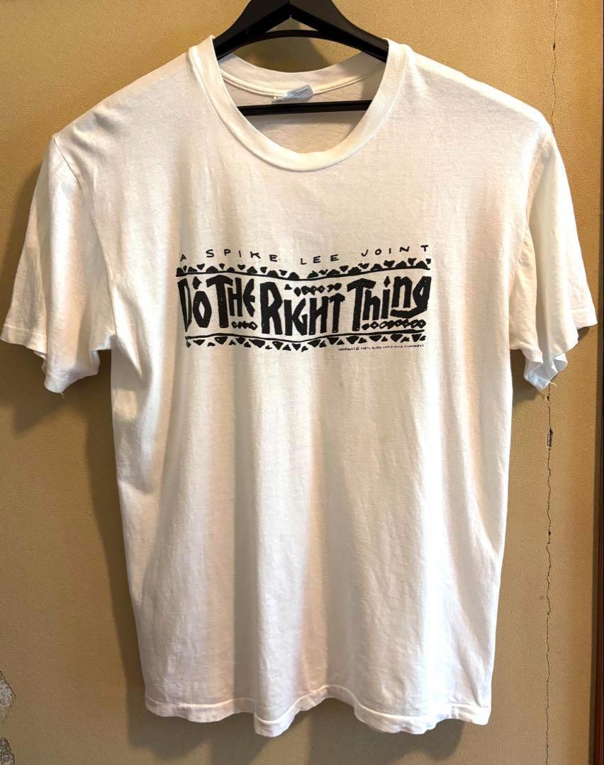 スパイクリーDO THE RIGHT THING Tシャツ白LヘインズUSA製