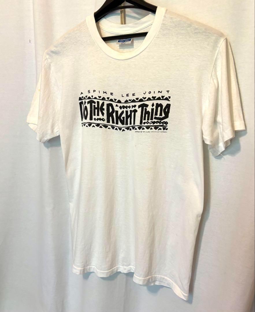 スパイクリーDO THE RIGHT THING Tシャツ白LヘインズUSA製