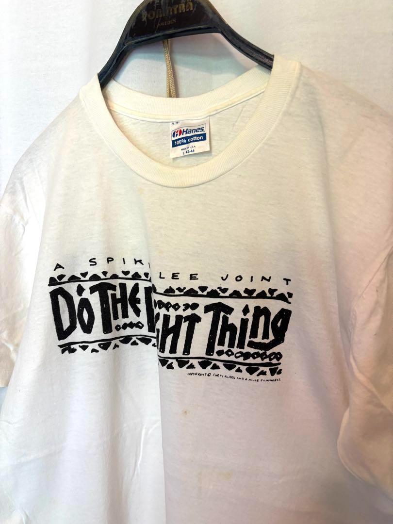 スパイクリーDO THE RIGHT THING Tシャツ白LヘインズUSA製
