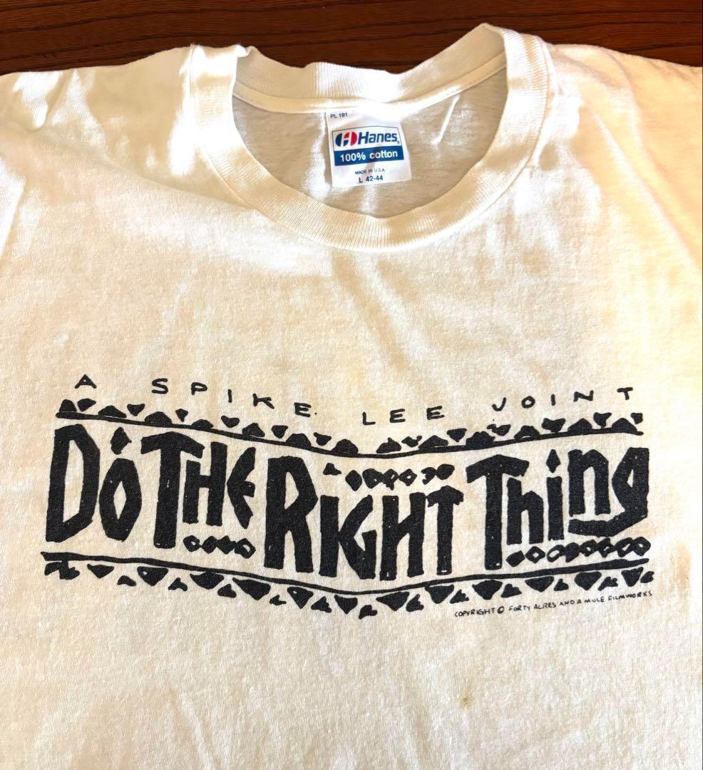 スパイクリーDO THE RIGHT THING Tシャツ白LヘインズUSA製