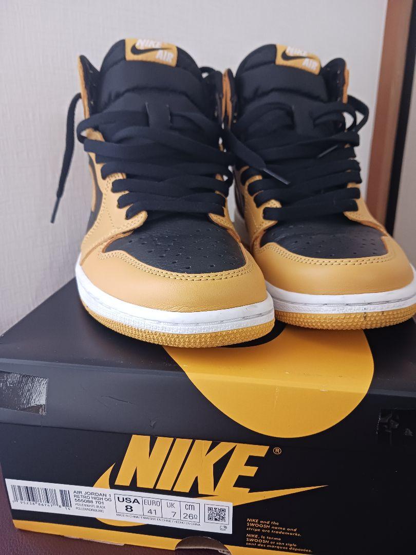 NIKE Air Jordan 1 黒/黄 サイズ8