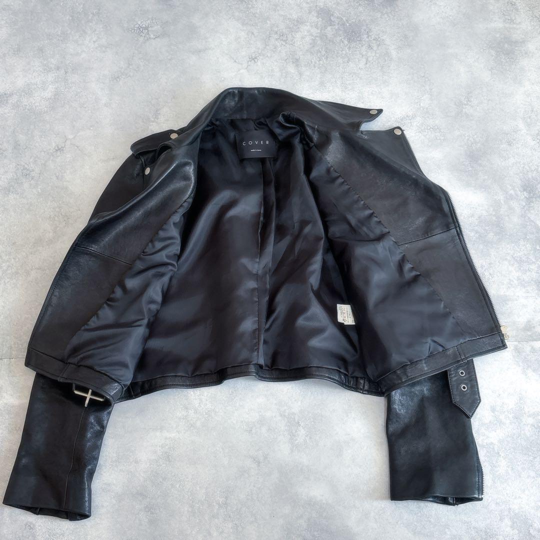 極美品 本革 イタリアンレザー ダブルライダース ラムレザー y2k 黒