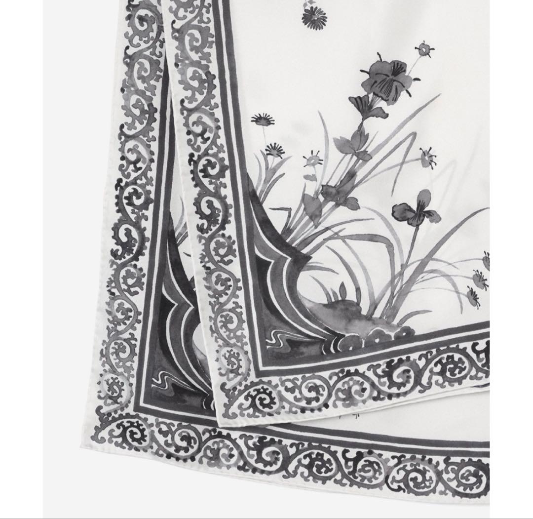 mame kurogouchi Hand Printed Silk Scarf