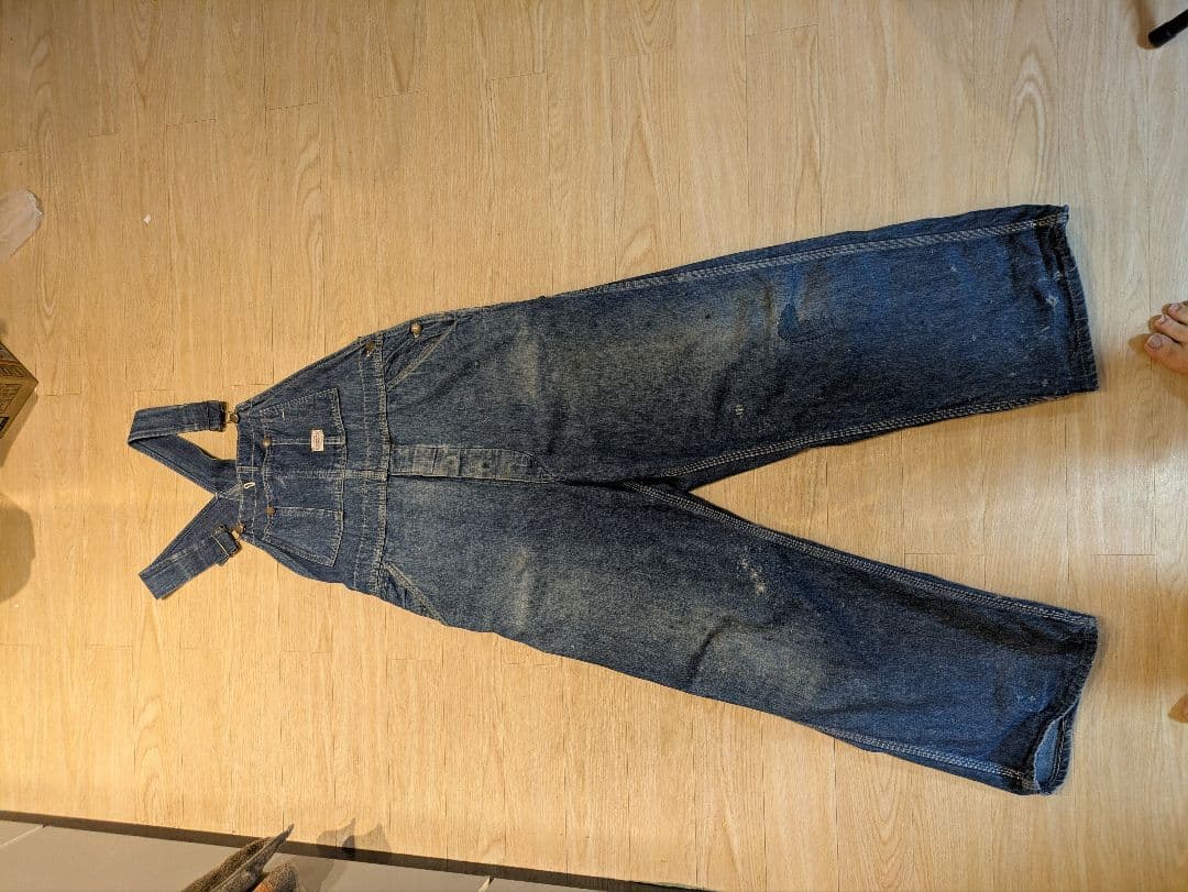 50s 60s 雰囲気 HERCULESヘラクレスデニムオーバーオールボロXL LL HERCULES