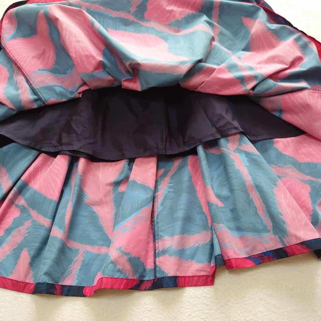 ハウスオブロータスhouse of lotusポインセチアプリントタックスカート 画像9