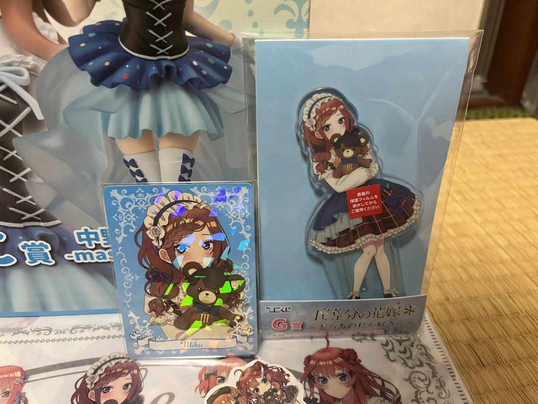 五等分の花嫁 ひこくじ C G賞 中野三玖 フィギュア クリアスタンド アクスタ 五等分の花嫁 ひこくじ C G賞 中野三玖 フィギュア クリア