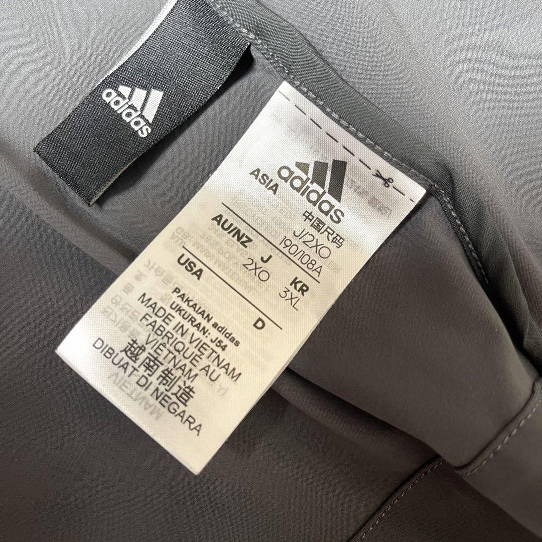 美品 adidas アディダス ナイロン テーラードジャケット グレー　3XL