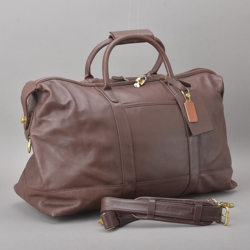 COACH◇コーチ ボストンバッグ 2WAY ショルダー オールレザー ブラウン
