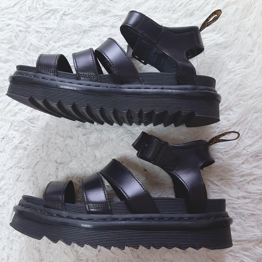 最も  Dr.Martens BLAIRE サンダル レザー ブラック サイズUK6 靴