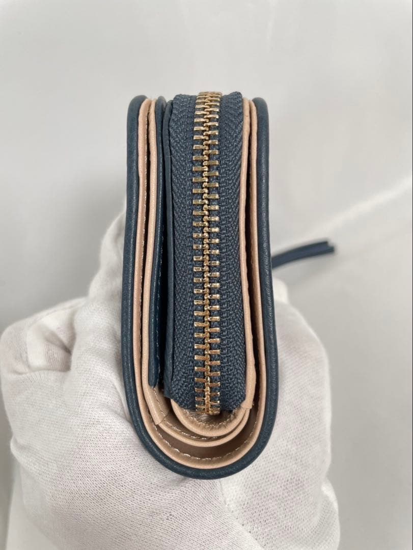 未使用 土屋鞄 ツチヤカバン 二つ折り財布 ガゼットコード ブルーグレー 現行品