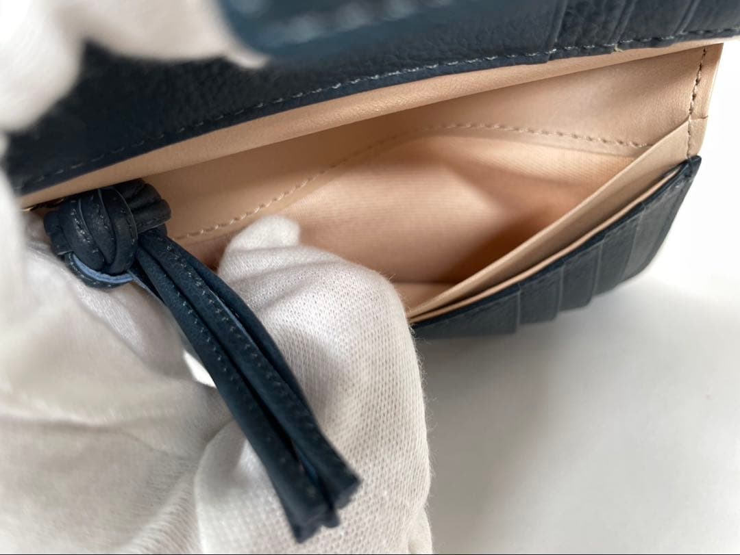 未使用 土屋鞄 ツチヤカバン 二つ折り財布 ガゼットコード ブルーグレー 現行品