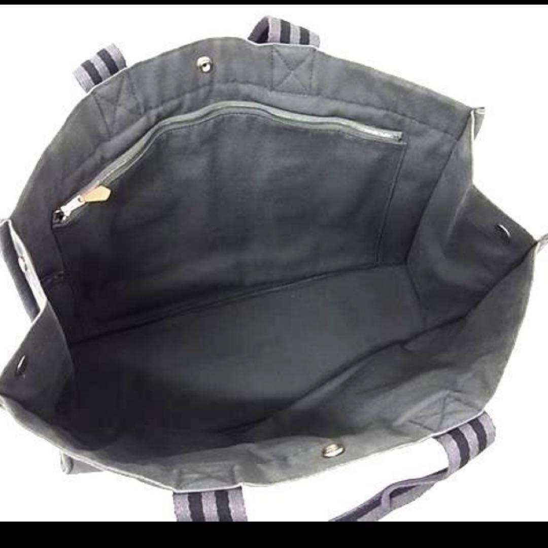 美品 HERMES フールトゥGMキャンバスシルバー金具トートバッグ グレー系 画像5