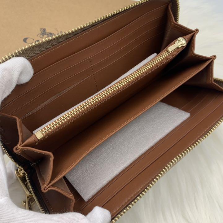 新作登場格安 新品 レディース ブラウン 茶色 シグネチャー GrZjW-m16964613013 COACH長財布 コーチ 長財布 超特価通販