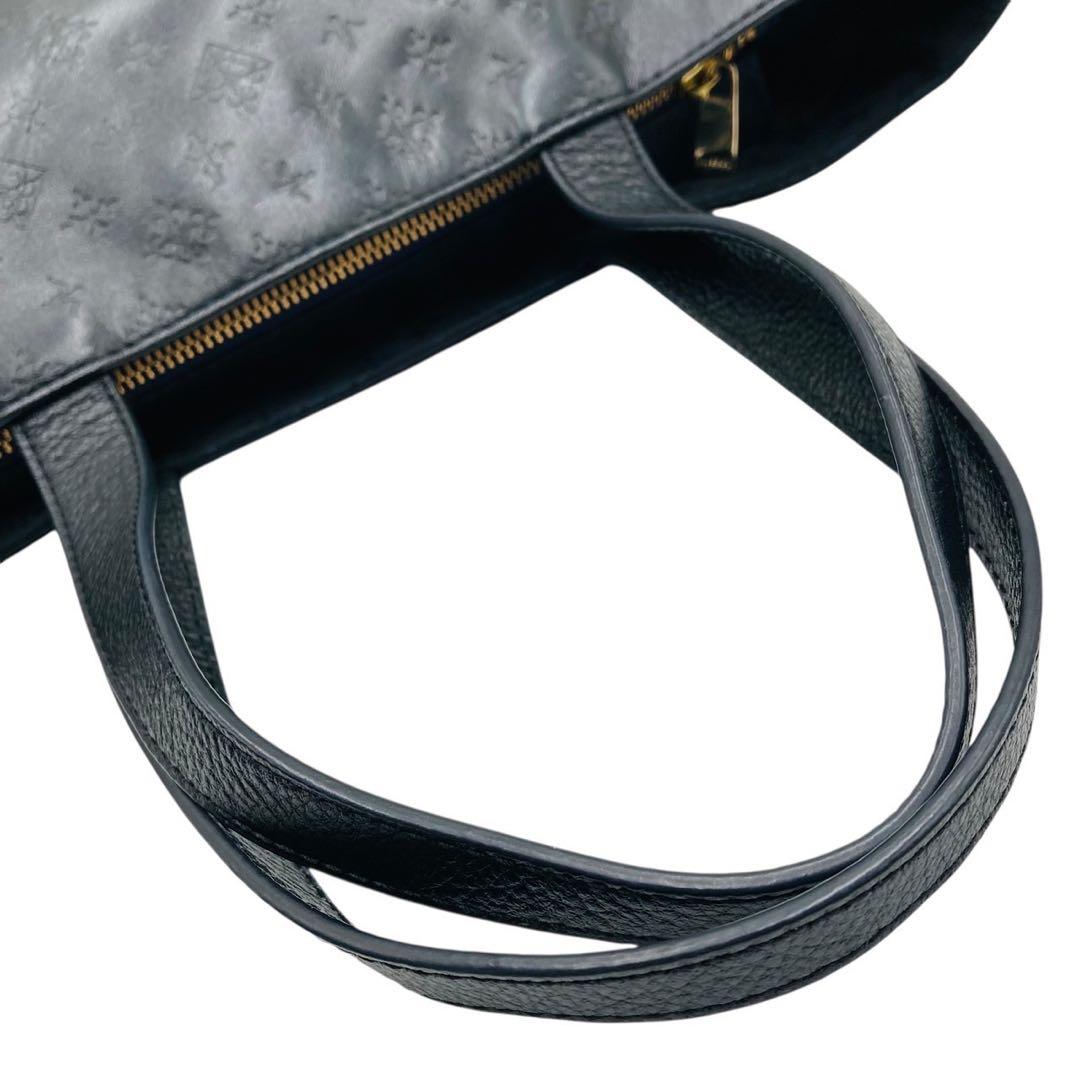 極美品✨️ラシット トートバッグ ナイロン レザー ネイビー モノグラム A4 極美品✨️ラシット トートバッグ ナイロン レザー ネイビー モノグラム A4