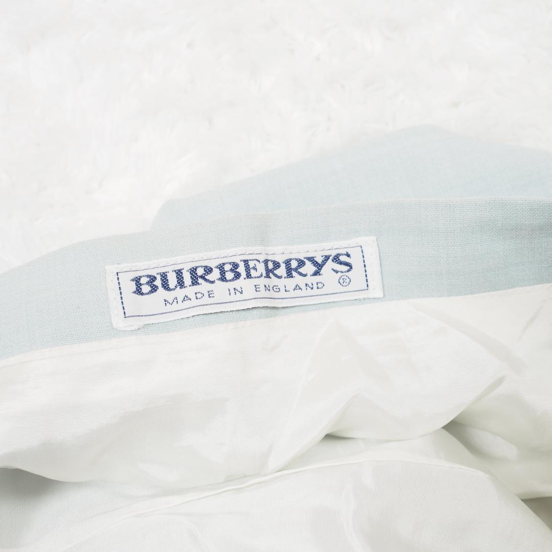 国産超特価 Y2343英国製 BURBERRYバーバリー エレガントな ロングスカート 水色 PDezl-m16966643868 正規品得価