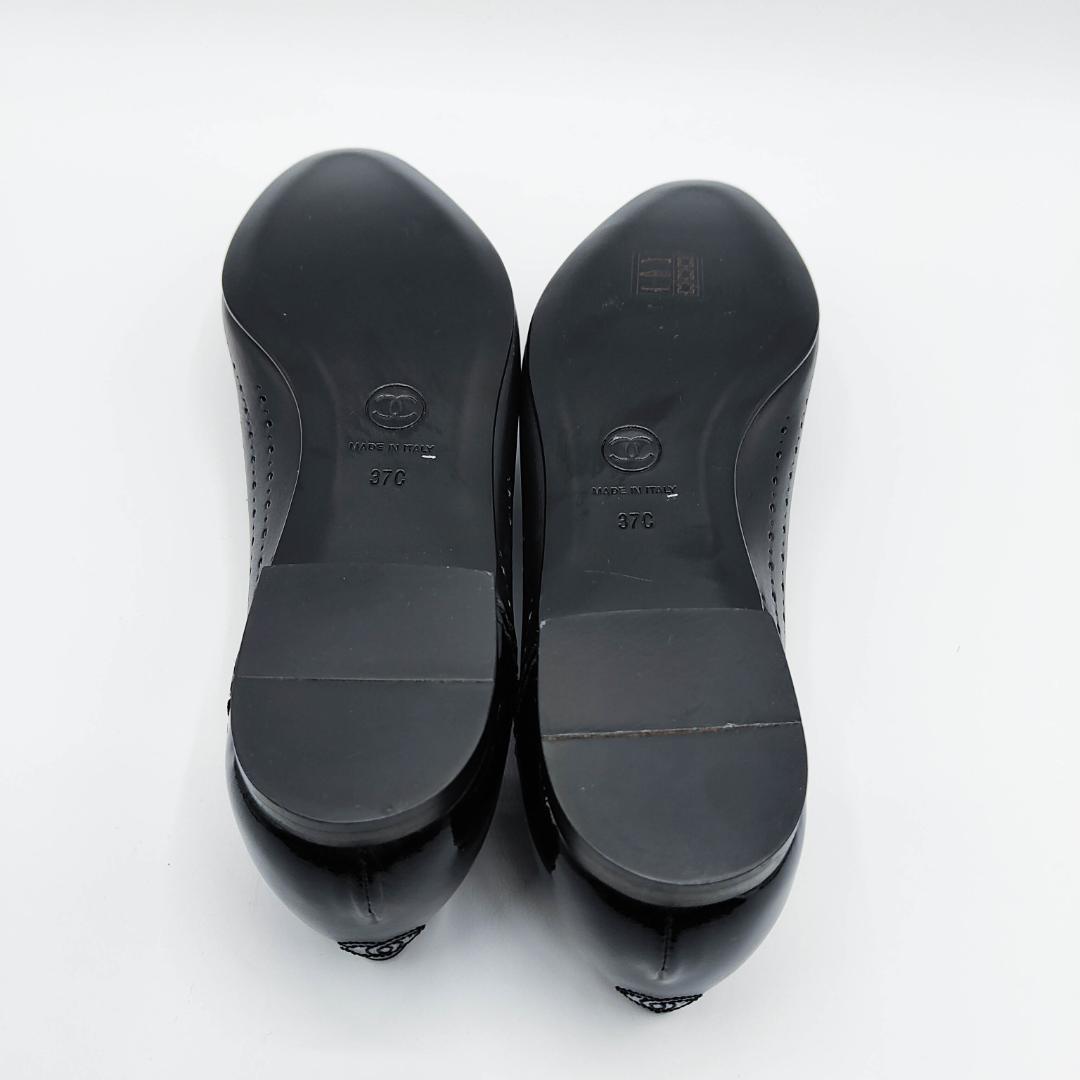【美品】CHANEL ブラック フラットシューズ　バレイシューズ　シャネル