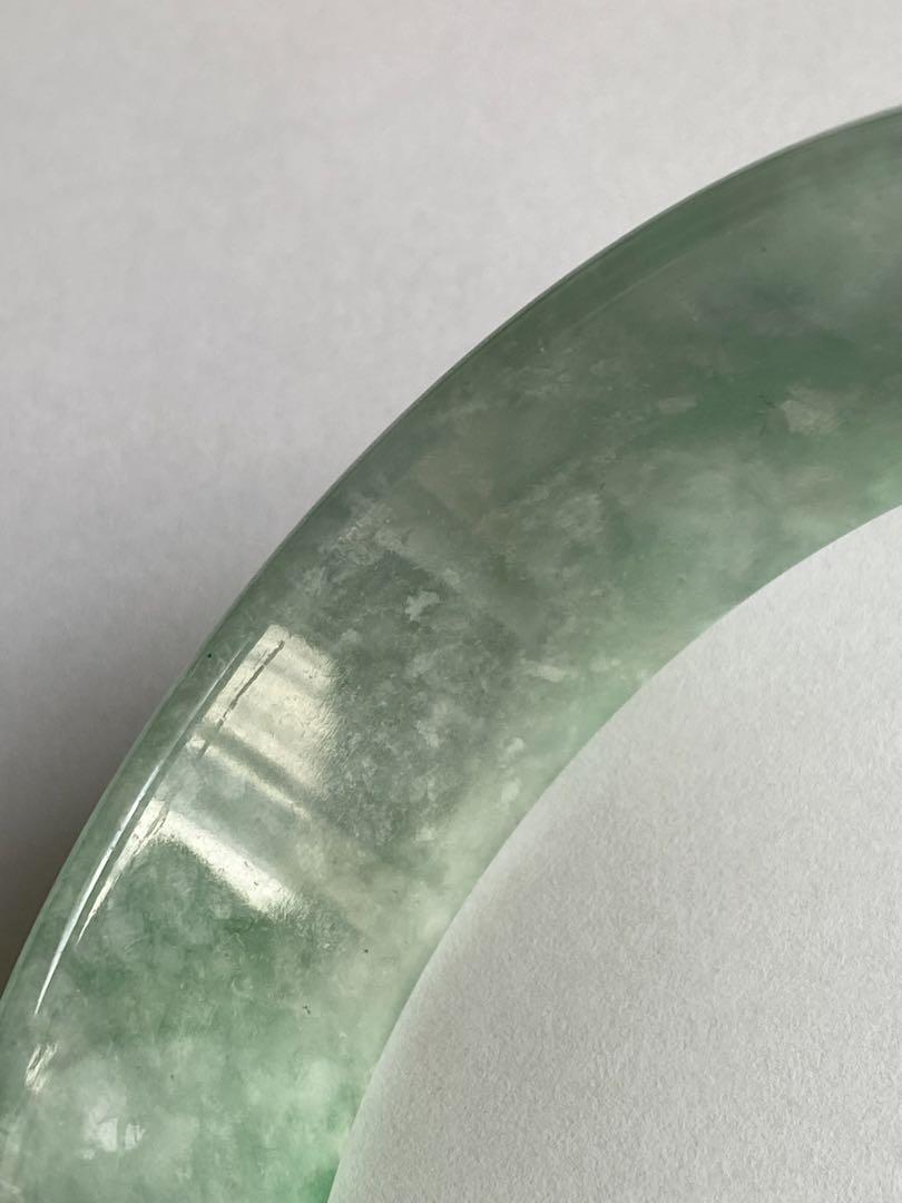 ◎天然石☆ジェイド(翡翠)・ 『内径約59.3mm』バングル・腕輪 訳あり