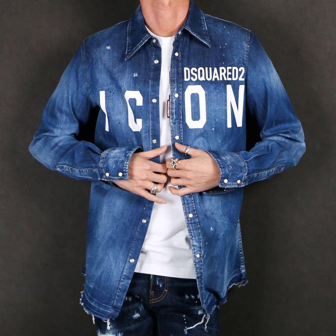 定価約8万 DSQUARED2 DL - CAMICIA デニムシャツ 50