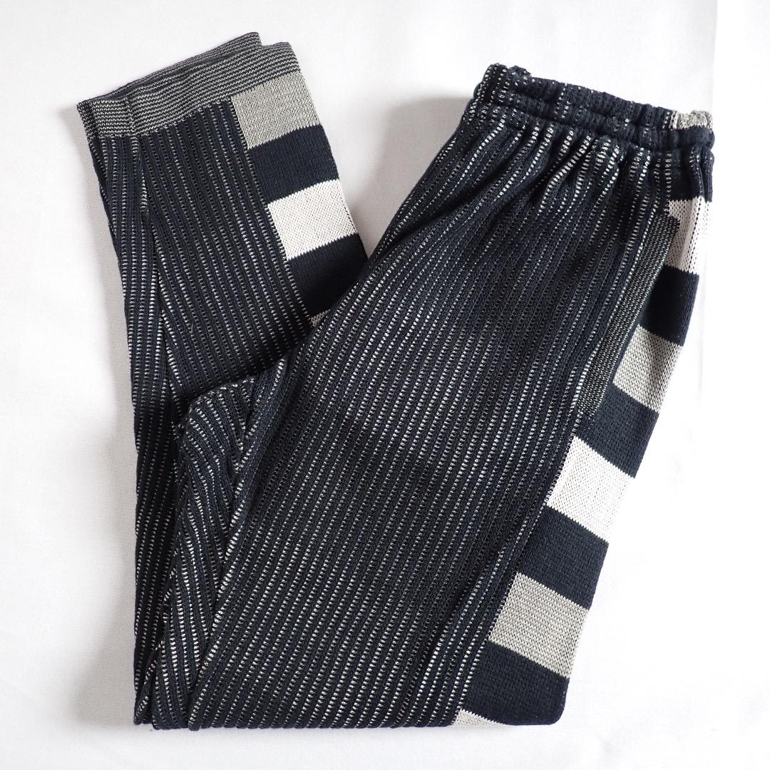 80s 筆タグ オンリミット期 イッセイミヤケ メン ボーダー ニットパンツFREE SIZE・ISSEY MIYAKE