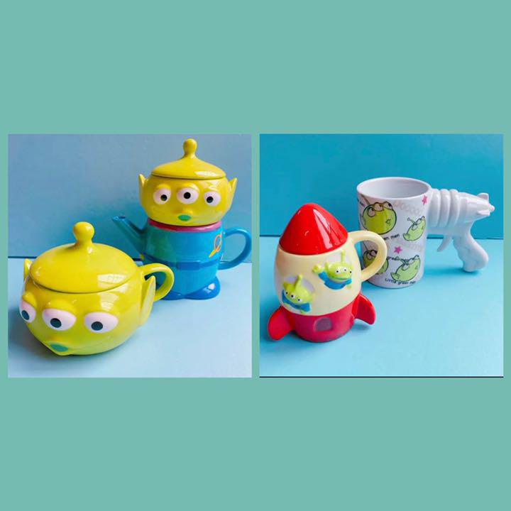 リトル　グリーンメン　陶器　マグカップ　ケース　4点