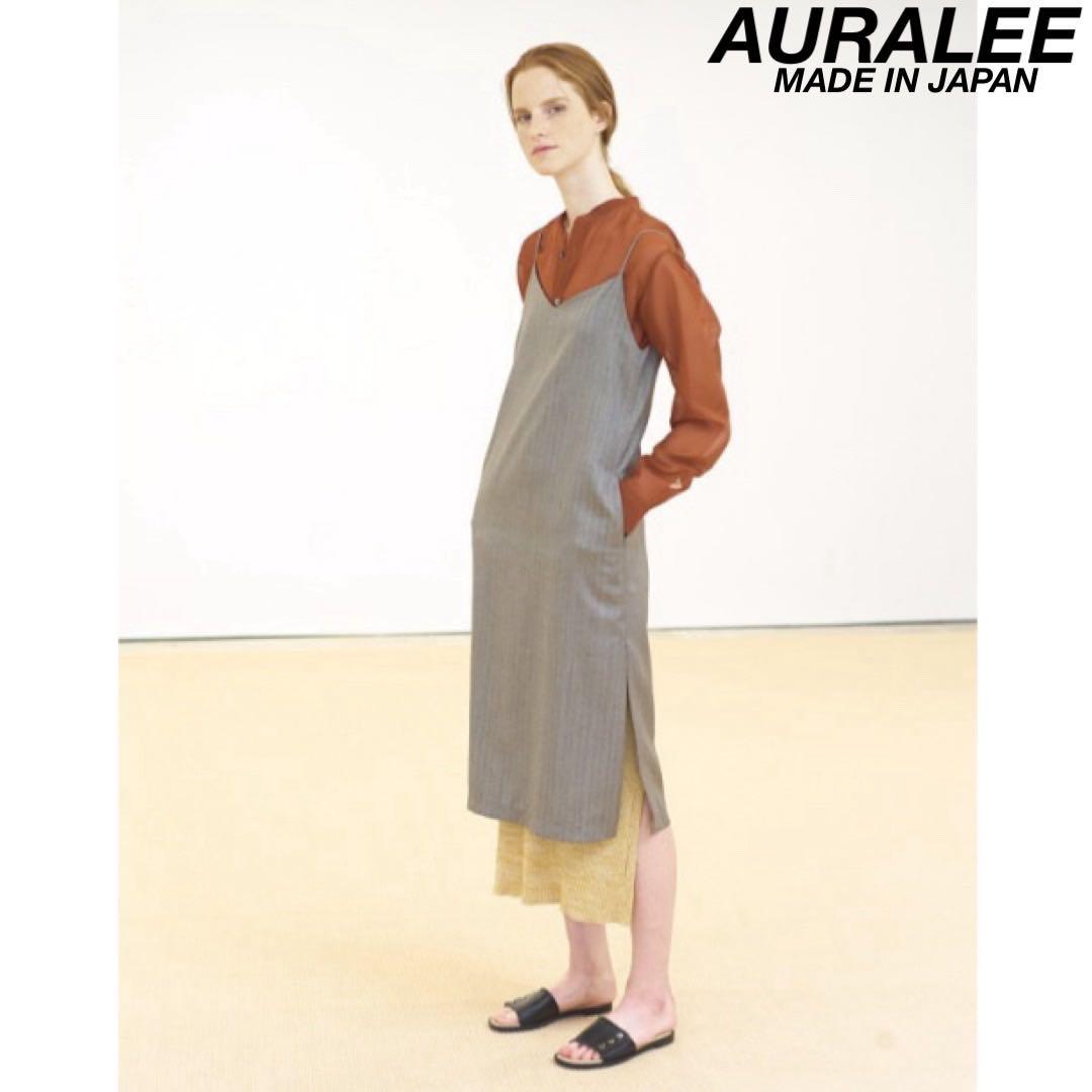 希少 AURALEE WOOL SILK HERRINGBONE DRESS 1