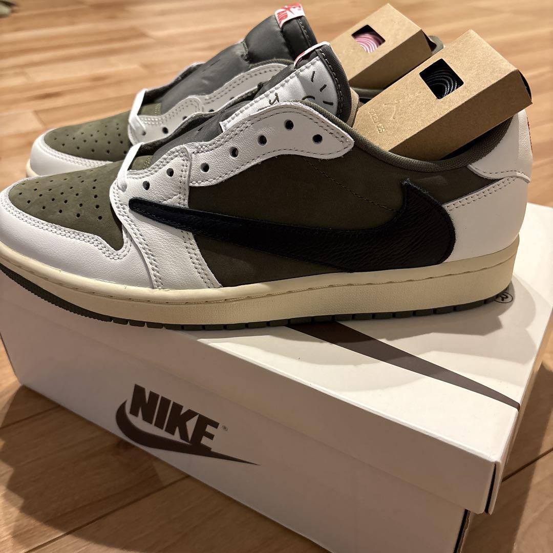 靴 travis Scott jordan 1 reverse olive 27cm