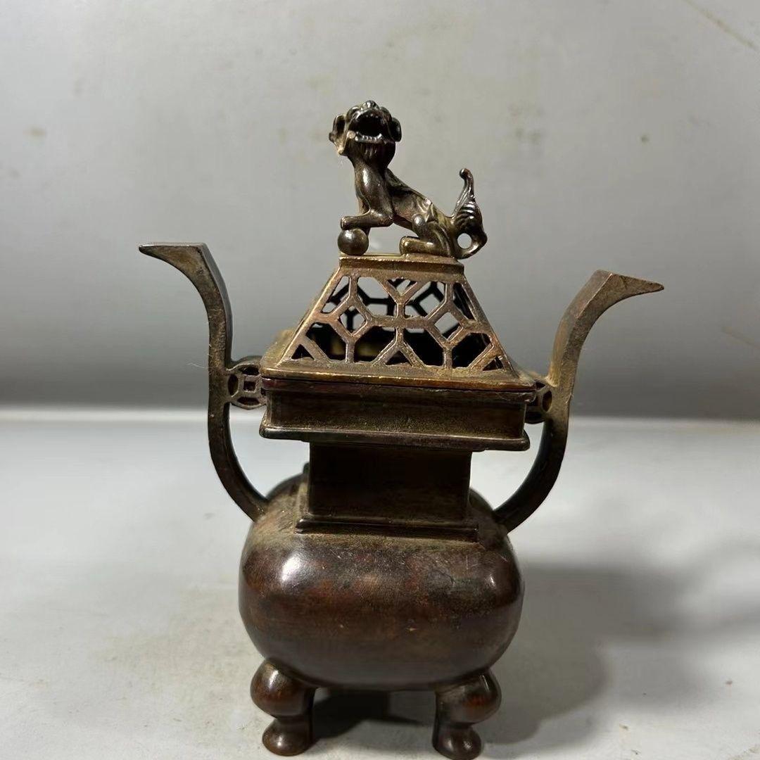 銅製 香炉 仙鶴宮灯香炉 室内檀香香炉 茶室禅意香炉 装飾品 工芸