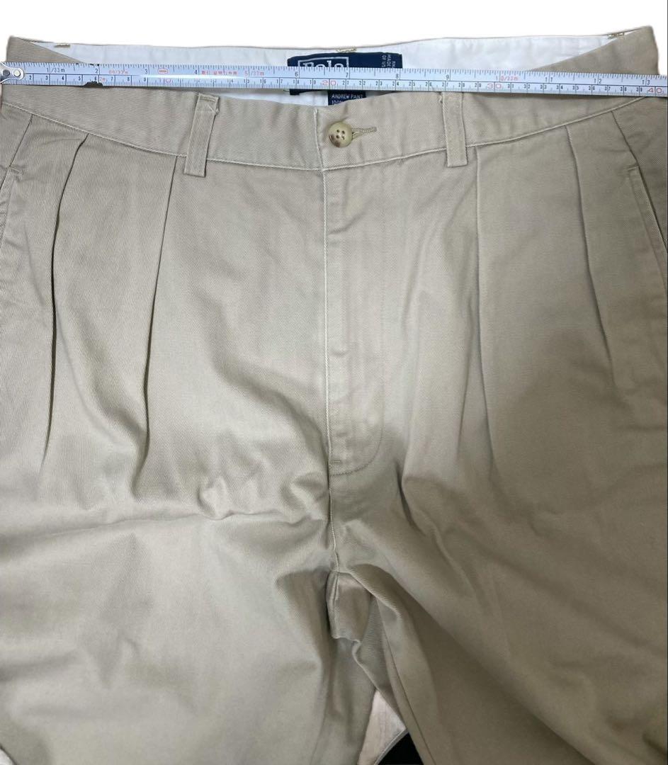 90s Ralph Lauren ANDREW 2タックコットンチノパンツ