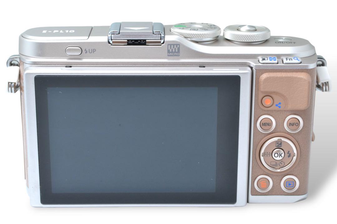 極美品★OLYMPUS PEN E-PL10 ブラウン/Wi-Fi/自撮り