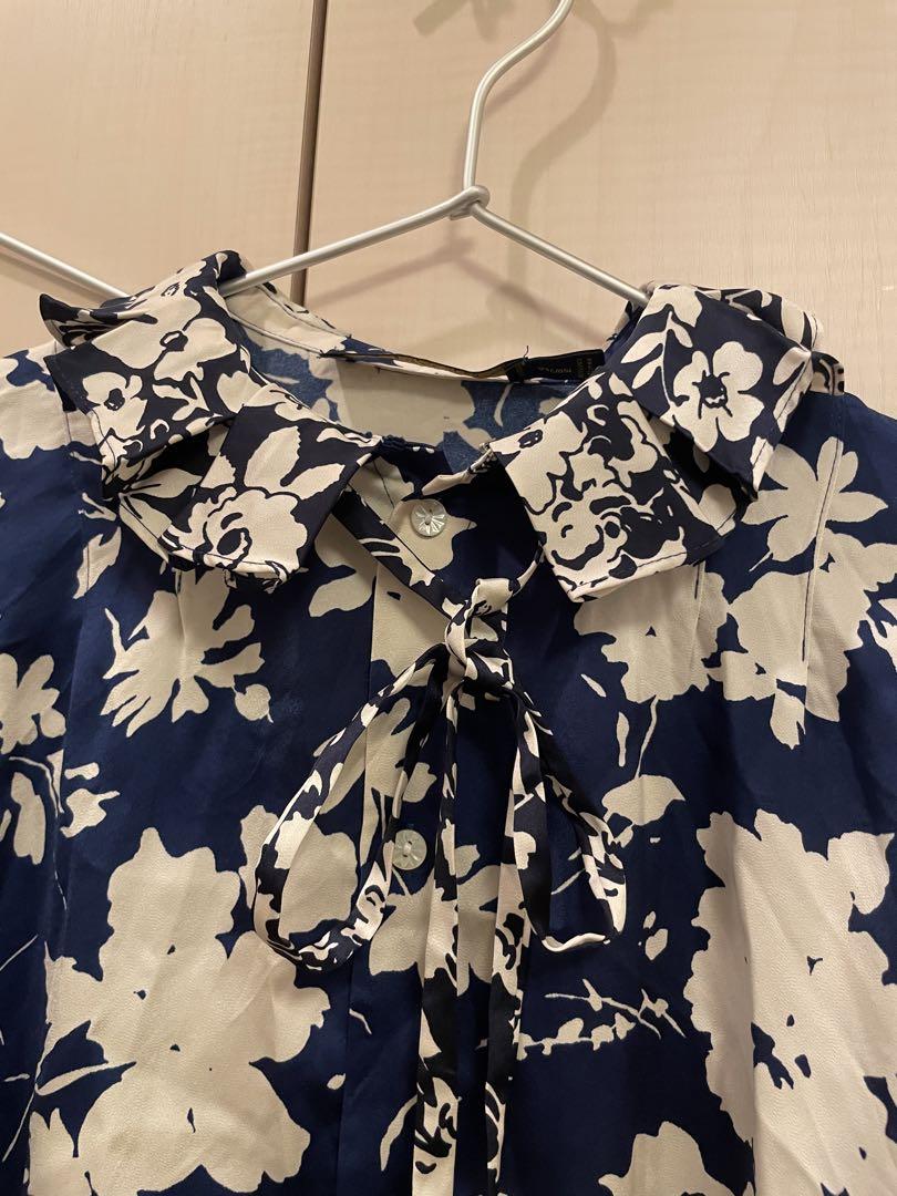 ポロ ラルフローレン polo Ralph Lauren 花柄 ブラウス 青 ポロ ラルフローレン polo Ralph Lauren 花柄 ブラウス 青